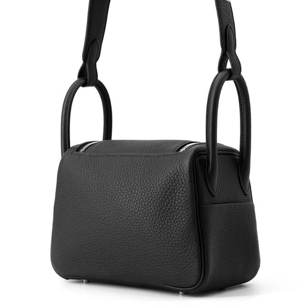 エルメス ハンドバッグ リンディ ミニ ブラック/シルバー金具 トリヨンクレマンス K刻印 2wayショルダー 黒