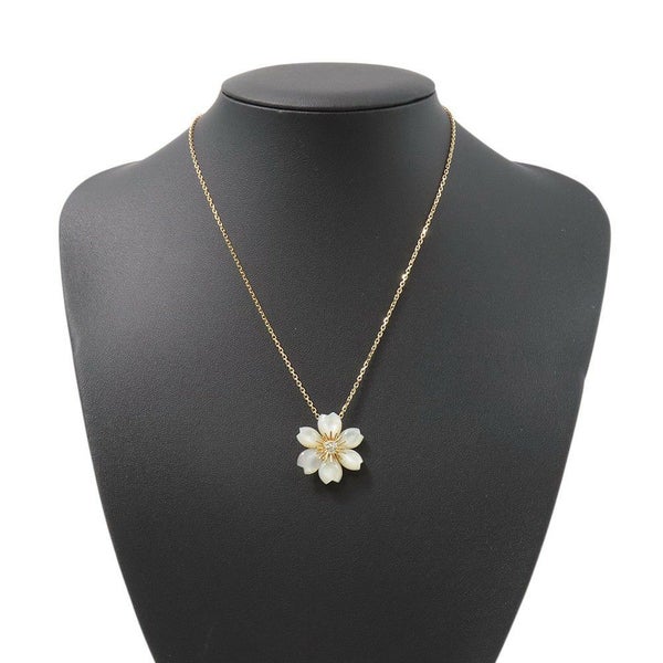 ヴァンクリ ネックレス ローズ ド ノエル ペンダント ミニモデル マザーオブパール ダイヤモンド 3P 計0.1ct K18YG VCARP7T000