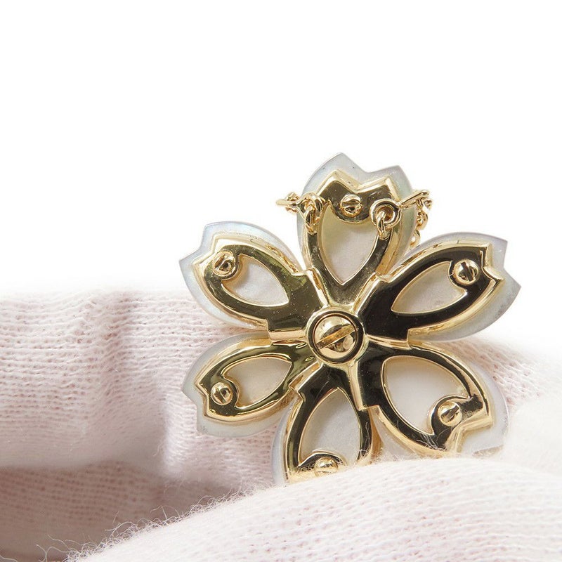 ヴァンクリ ネックレス ローズ ド ノエル ペンダント ミニモデル マザーオブパール ダイヤモンド 3P 計0.1ct K18YG VCARP7T000