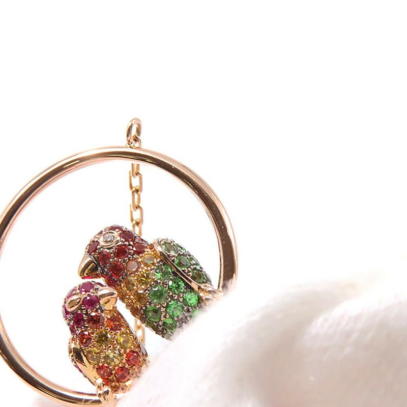 ブシュロン ネックレス ニュリ ダイヤモンド/オレンジサファイア/ピンクサファイア/イエローサファイア/ツァボライト K18PG オウム