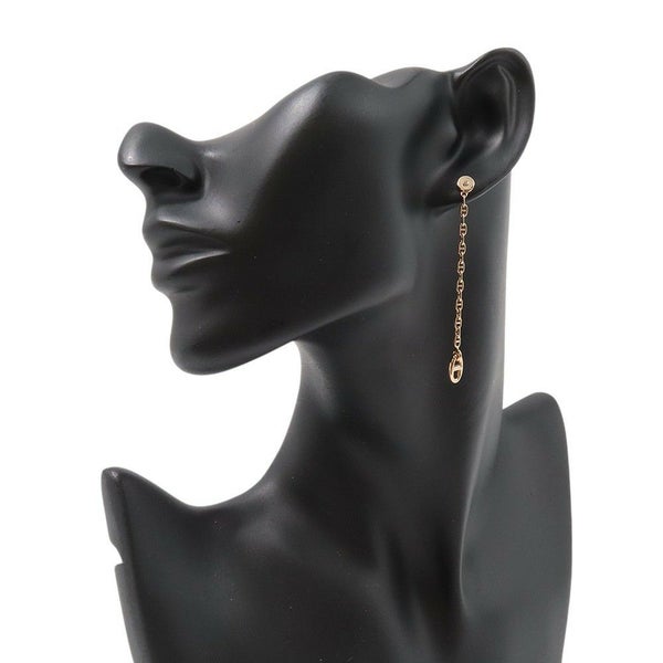 エルメス ピアス シェーヌダンクル ニューファランドールTPM ダイヤモンド 2P 計0.02ct K18PGピンクゴールド HERMES アシンメトリー