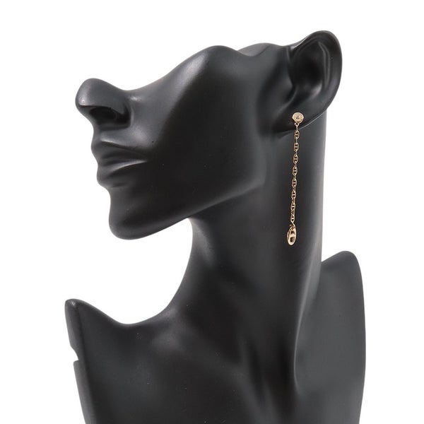 エルメス ピアス シェーヌダンクル ニューファランドールTPM ダイヤモンド 2P 計0.02ct K18PGピンクゴールド HERMES アシンメトリー