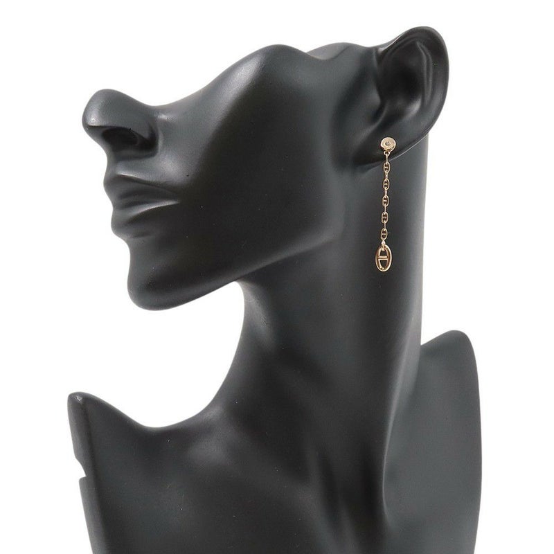 エルメス ピアス シェーヌダンクル ニューファランドールTPM ダイヤモンド 2P 計0.02ct K18PGピンクゴールド HERMES アシンメトリー