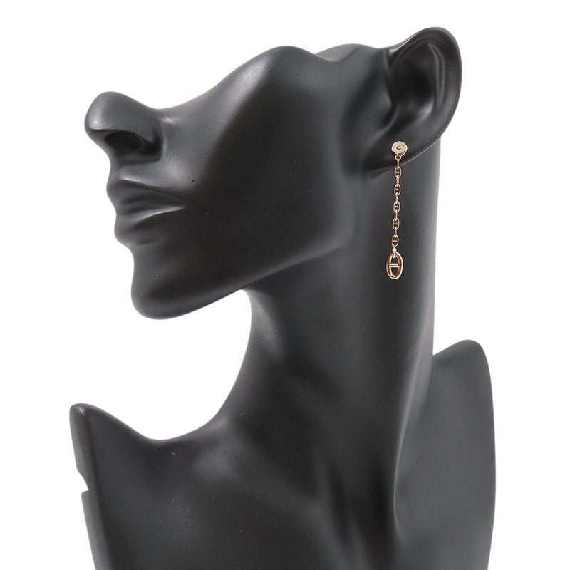 エルメス ピアス シェーヌダンクル ニューファランドールTPM ダイヤモンド 2P 計0.02ct K18PGピンクゴールド HERMES アシンメトリー