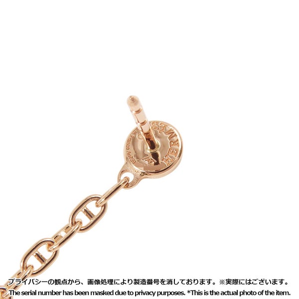 エルメス ピアス シェーヌダンクル ニューファランドールTPM ダイヤモンド 2P 計0.02ct K18PGピンクゴールド HERMES アシンメトリー