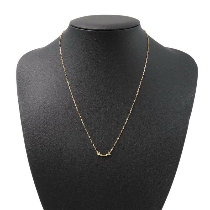 ティファニー ネックレス Tスマイル ペンダント ミニ ダイヤモンド 計0.03ct K18YGイエローゴールド 62617683 Tiffany&Co.