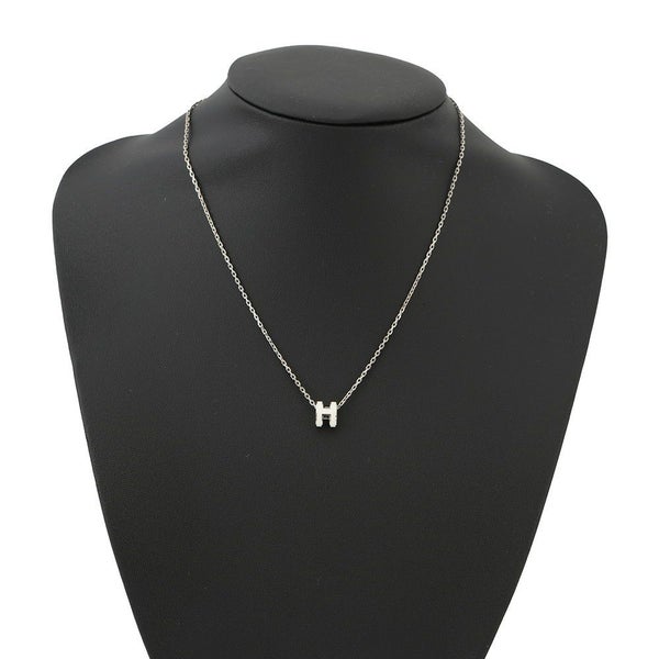 エルメス ネックレス ミニ・ポップアッシュ ホワイト/シルバー金具 HERMES アクセサリー 白