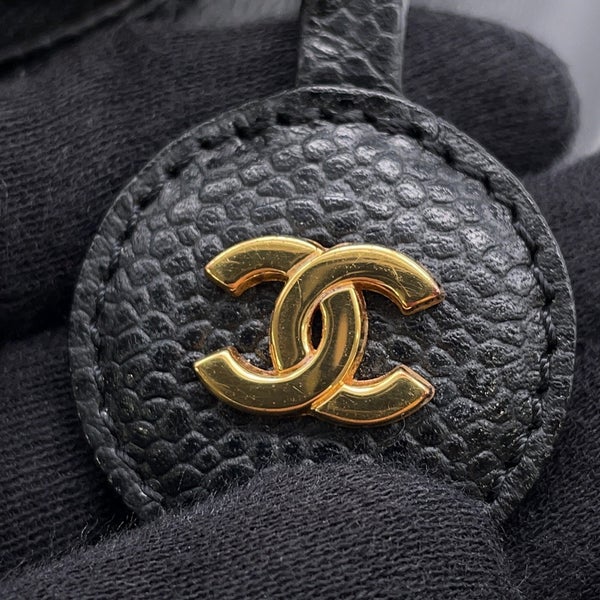 シャネル バニティバッグ ココマーク キャビアスキン 縦型 A01998 CHANEL 化粧ポーチ コスメポーチ 黒