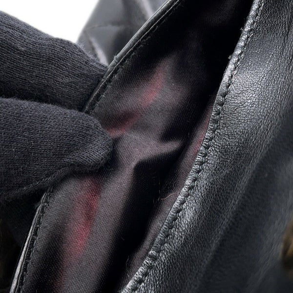 シャネル チェーンショルダーバッグ マトラッセ タッセル ラムスキン CHANEL バッグ 黒