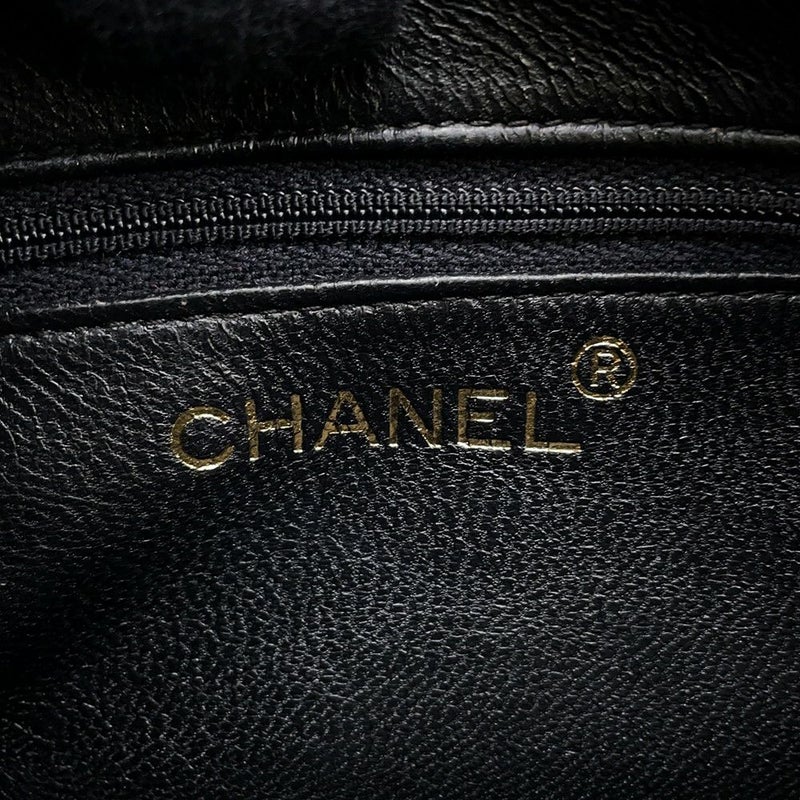 シャネル チェーンショルダーバッグ マトラッセ タッセル ラムスキン CHANEL バッグ 黒