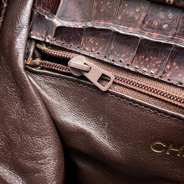 シャネル ハンドバッグ クロコダイル ココマーク がま口 CHANEL バッグ
