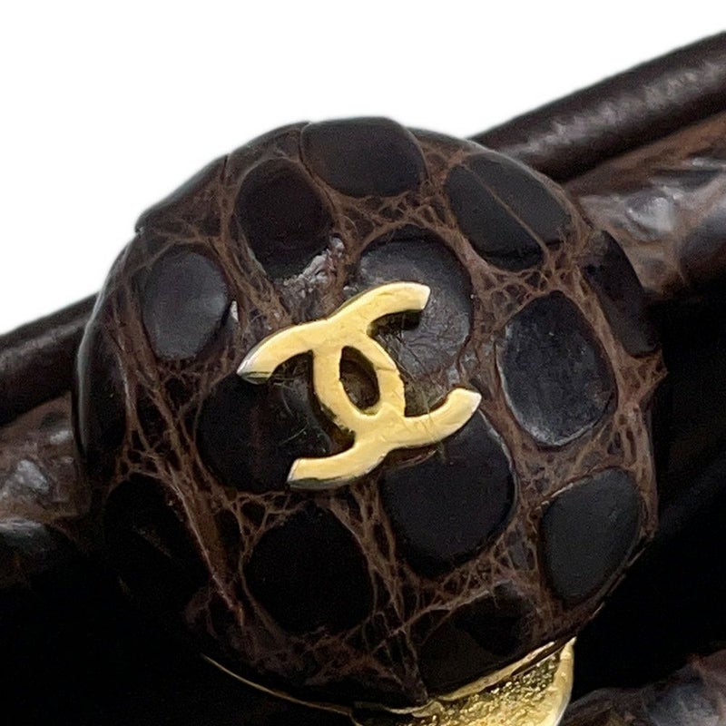 シャネル ハンドバッグ クロコダイル ココマーク がま口 CHANEL バッグ