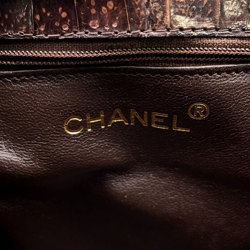 シャネル ハンドバッグ クロコダイル ココマーク がま口 CHANEL バッグ