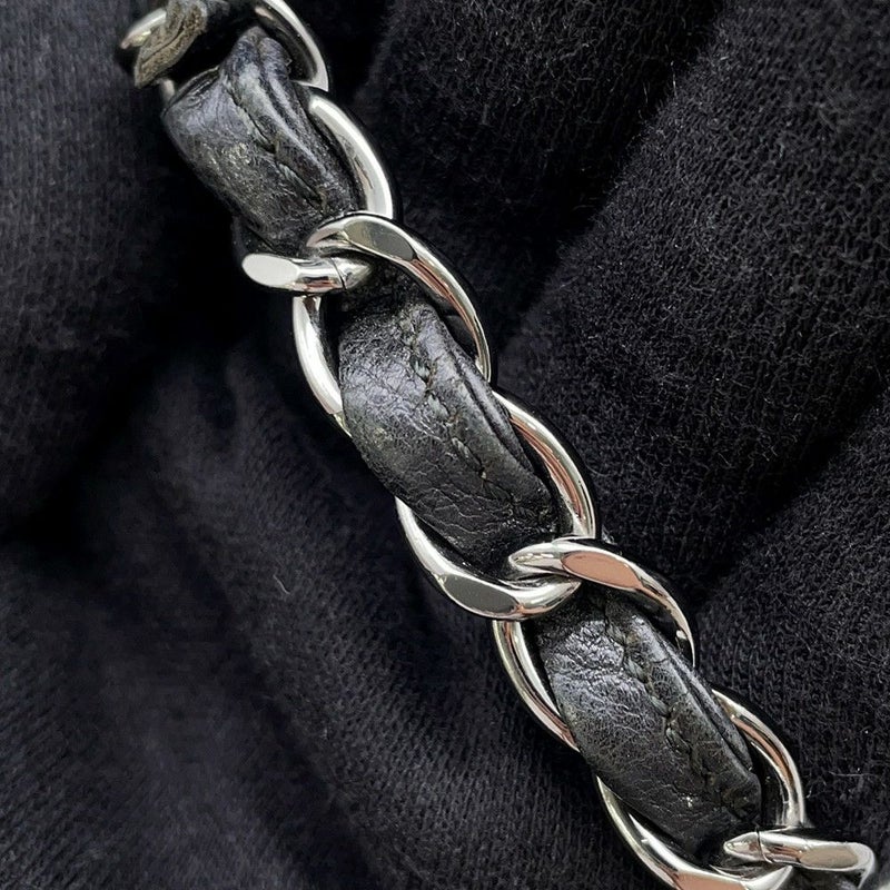 シャネル チェーンショルダーバッグ ワイルドステッチ マトラッセ ココマーク レザー CHANEL バッグ 黒