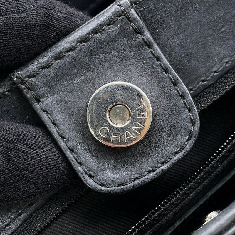 シャネル チェーンショルダーバッグ ワイルドステッチ マトラッセ ココマーク レザー CHANEL バッグ 黒