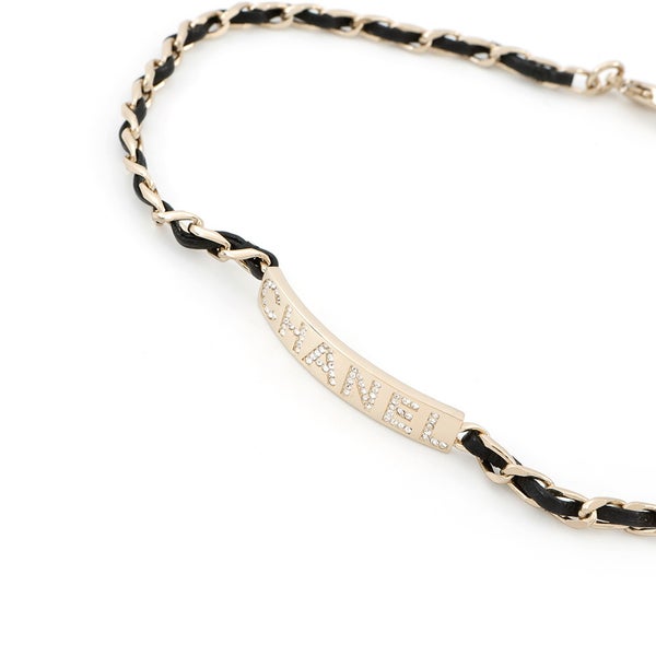 シャネル チョーカー ロゴプレート チェーン B21V AB4711 CHANEL ネックレス アクセサリー 黒