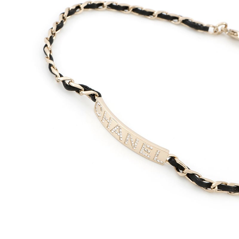 シャネル チョーカー ロゴプレート チェーン B21V AB4711 CHANEL ネックレス アクセサリー 黒