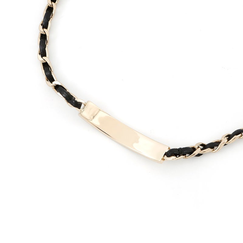 シャネル チョーカー ロゴプレート チェーン B21V AB4711 CHANEL ネックレス アクセサリー 黒