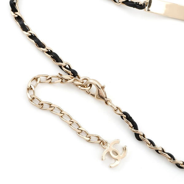 シャネル チョーカー ロゴプレート チェーン B21V AB4711 CHANEL ネックレス アクセサリー 黒