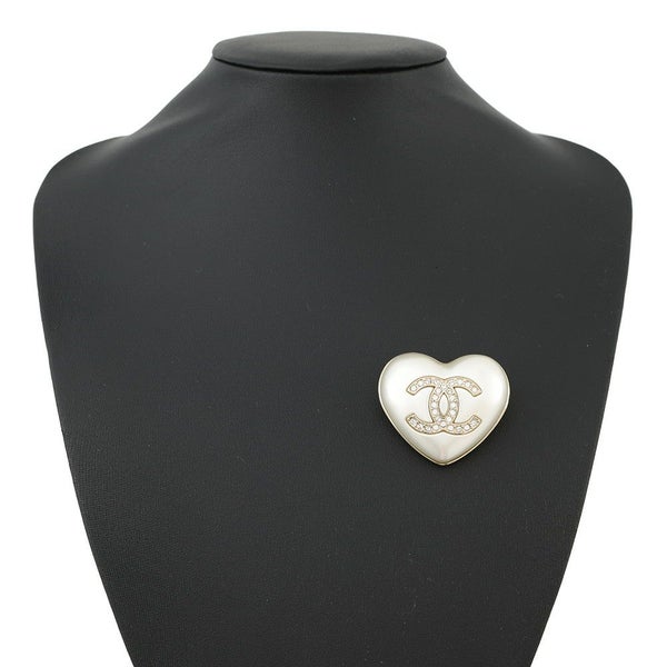 シャネル ブローチ ハート ココマーク メタル ラインスト―ン A21B AB7006 CHANEL アクセサリー