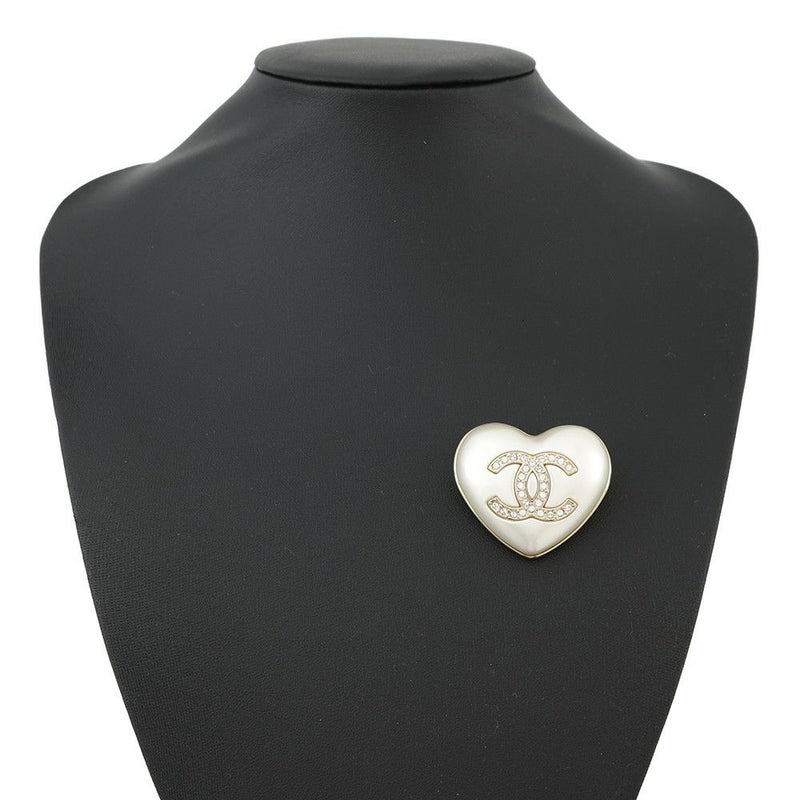 シャネル ブローチ ハート ココマーク メタル ラインスト―ン A21B AB7006 CHANEL アクセサリー