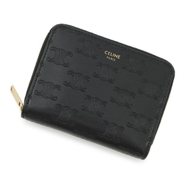 セリーヌ コインケース トリオンフ コンパクト ジップドウォレット レザー 10B663BFU CELINE 財布 黒