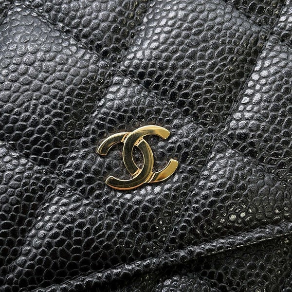 シャネル チェーンウォレット クラシック マトラッセ ココマーク キャビアスキン AP0250 CHANEL 財布 ブラック 黒
