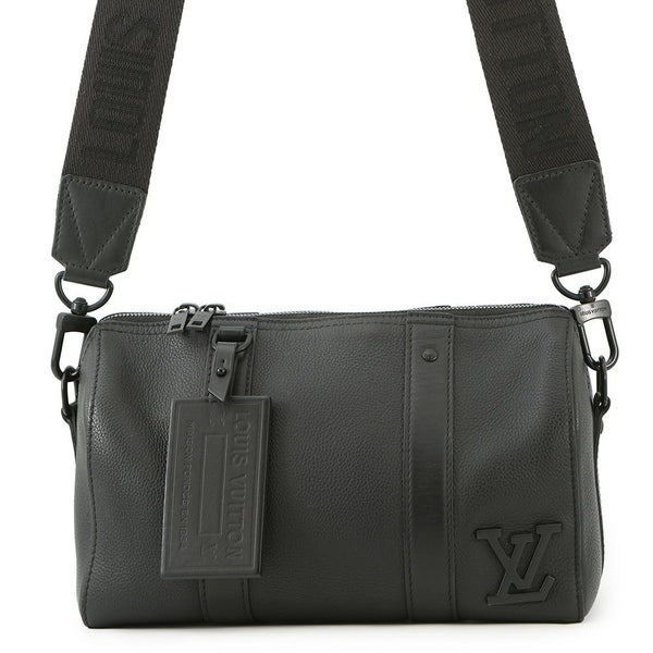 ルイヴィトン ショルダーバッグ グレインカーフレザー/LV アエログラム シティ・キーポル M59255 バッグ 黒 ブラック