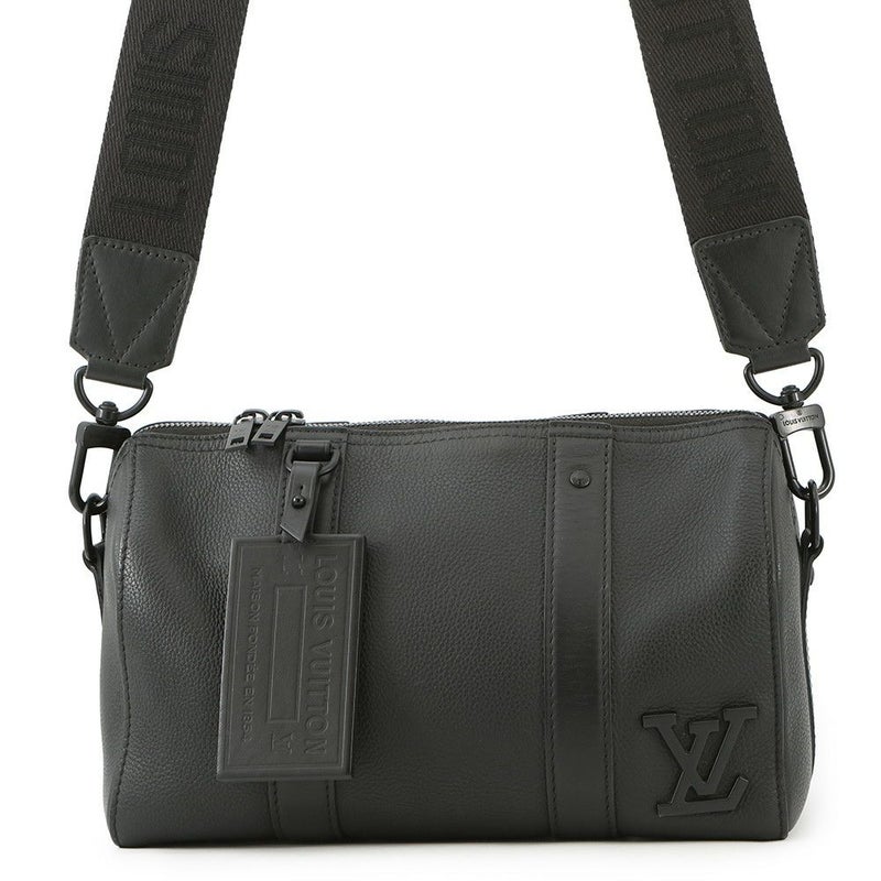 ルイヴィトン ショルダーバッグ グレインカーフレザー/LV アエログラム シティ・キーポル M59255 バッグ 黒 ブラック