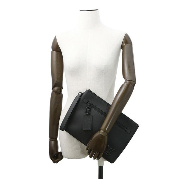 ルイヴィトン クラッチバッグ グレインレザー テイクオフ・ポーチ M69837 LOUIS VUITTON ブラック 黒 メンズ