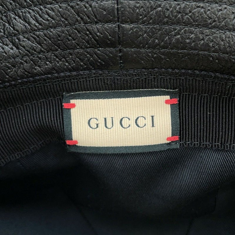 グッチ バケットハット ホースビット サイズS 666600 GUCCI 帽子 メンズ 黒