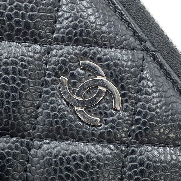 シャネル 長財布 クラシック ロング ジップ ウォレット ココマーク マトラッセ キャビアスキン A50097 CHANEL 黒