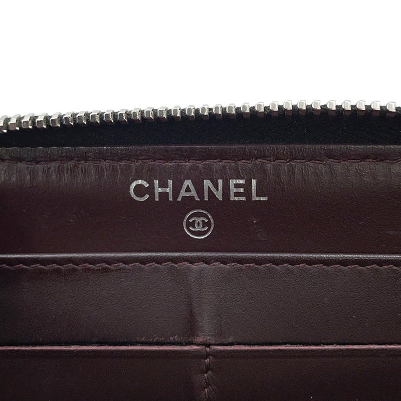 シャネル 長財布 クラシック ロング ジップ ウォレット ココマーク マトラッセ キャビアスキン A50097 CHANEL 黒