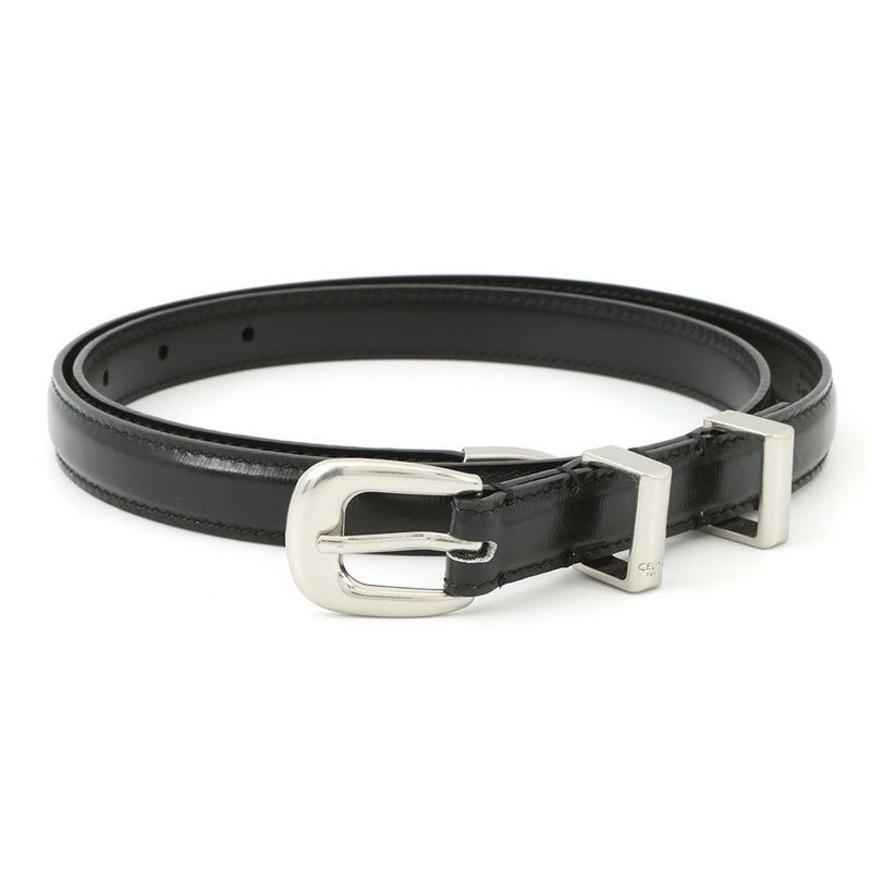 セリーヌ ベルト スモール 18MM ウエスタン ベルト トリヨンレザー サイズ80 45BAE3A01 CELINE 黒