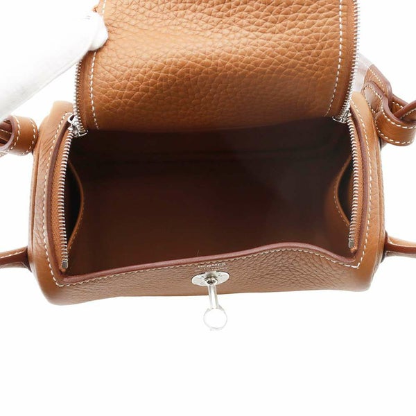 エルメス リンディ ミニ ゴールド/シルバー金具 トリヨンクレマンス W刻印 2wayショルダー