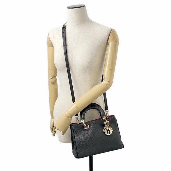 クリスチャン・ディオール ハンドバッグ ディオリッシモ レザー M09020TRL Christian Dior 2wayショルダー 黒