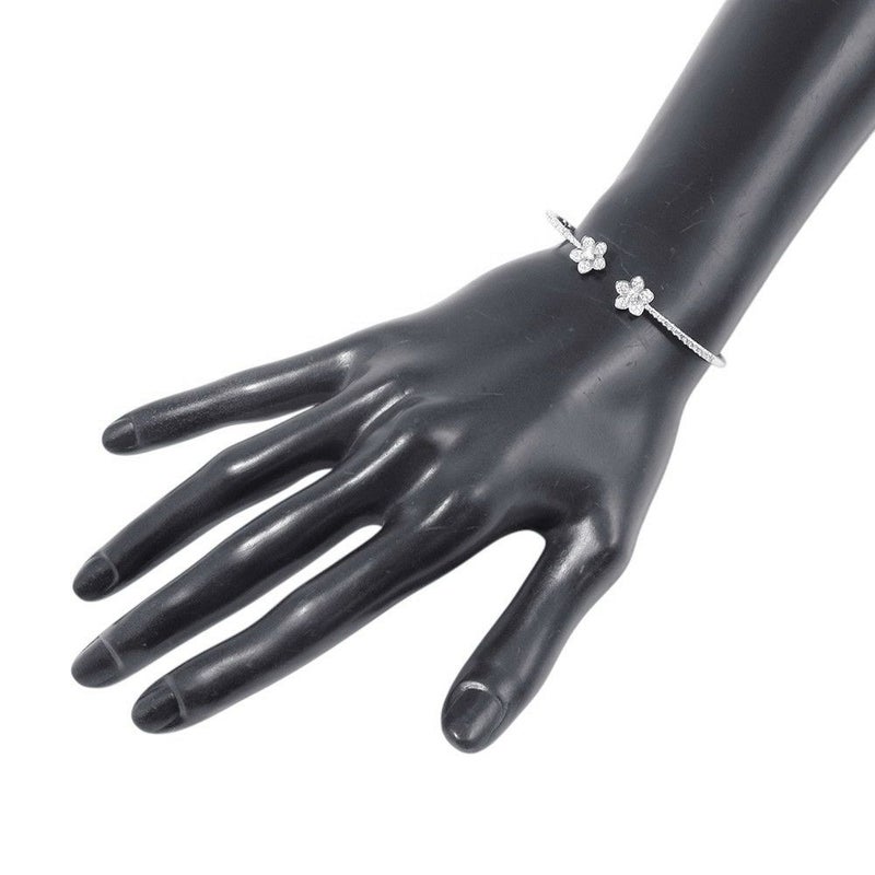 グラフ ブレスレット ワイルド フラワー オープン パヴェ ダイヤモンド バングル ダイヤ 計約0.82ct K18WGホワイトゴールド RGB540