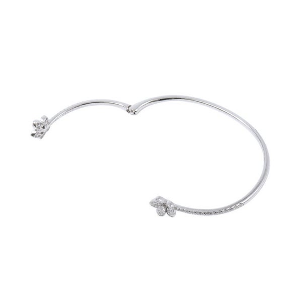 グラフ ブレスレット ワイルド フラワー オープン パヴェ ダイヤモンド バングル ダイヤ 計約0.82ct K18WGホワイトゴールド RGB540
