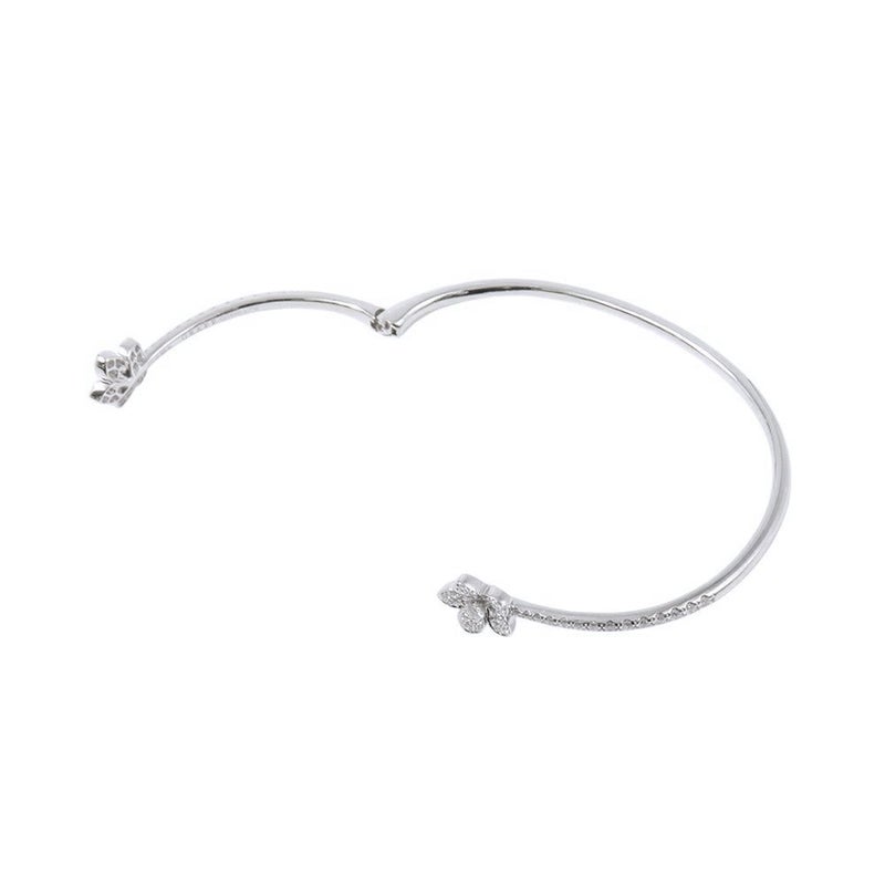 グラフ ブレスレット ワイルド フラワー オープン パヴェ ダイヤモンド バングル ダイヤ 計約0.82ct K18WGホワイトゴールド RGB540