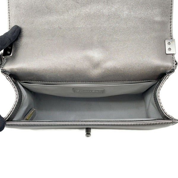 シャネル チェーンショルダーバッグ ボーイシャネル ラムスキン A67086  CHANEL バッグ シルバー