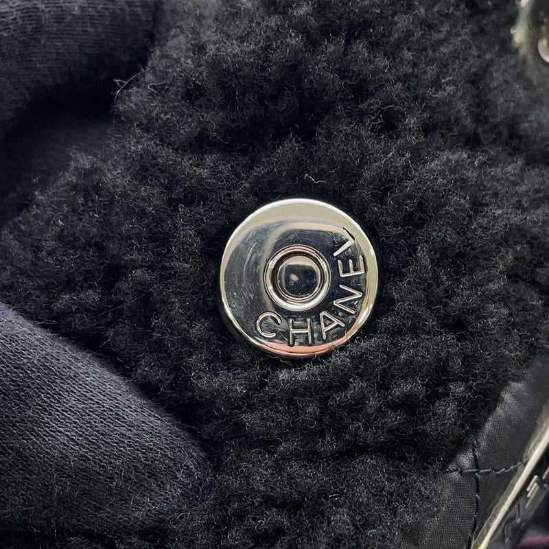 シャネル トートバッグ ココマーク ココネージュ ツイード ムートン AS0981 CHANEL バッグ 巾着バッグ 黒