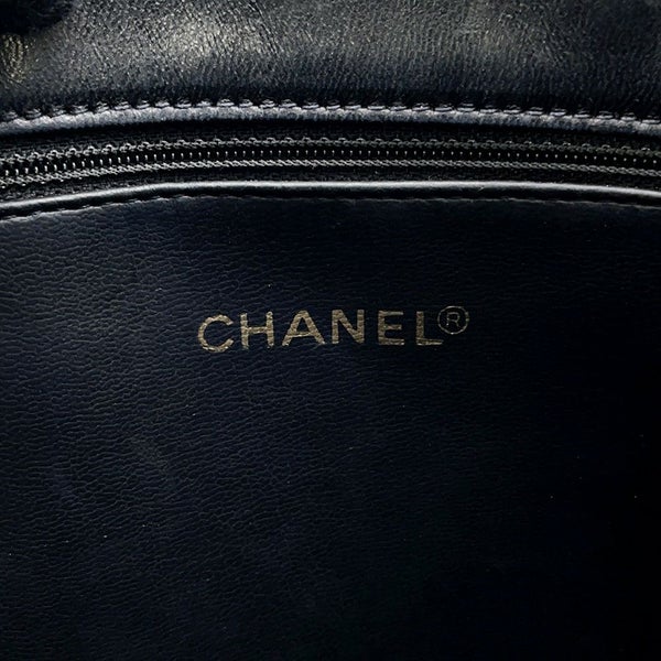 シャネル チェーントートバッグ ココマーク ラムスキン CHANEL バッグ 黒