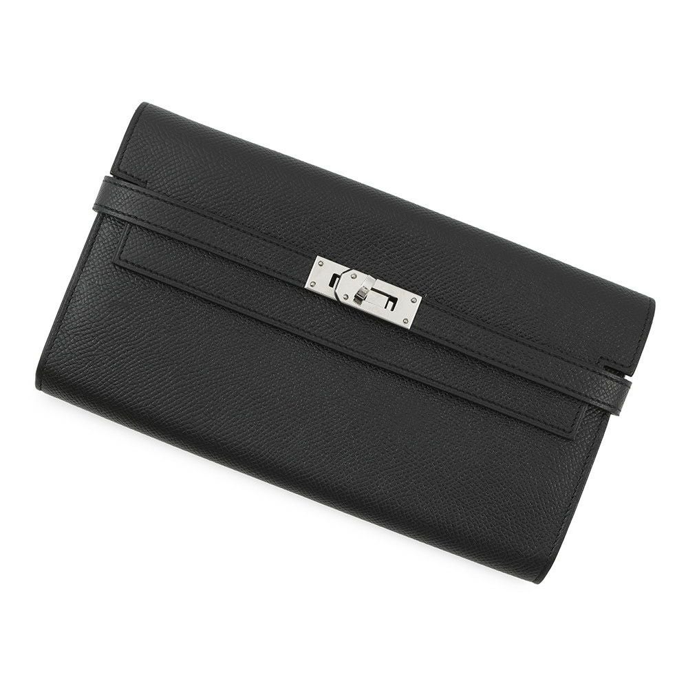 エルメス 長財布 ケリーウォレット ロング ブラック/ゴールド金具