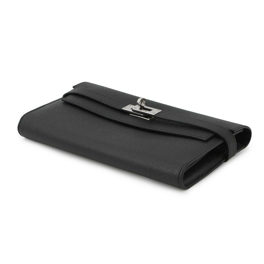 エルメス 長財布 ケリーウォレット ロング ブラック/ゴールド金具