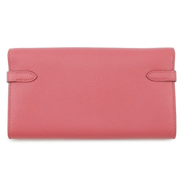 エルメス 長財布 ケリーウォレット ロング ローズリップスティック/ゴールド金具 シェブルミゾル X刻印