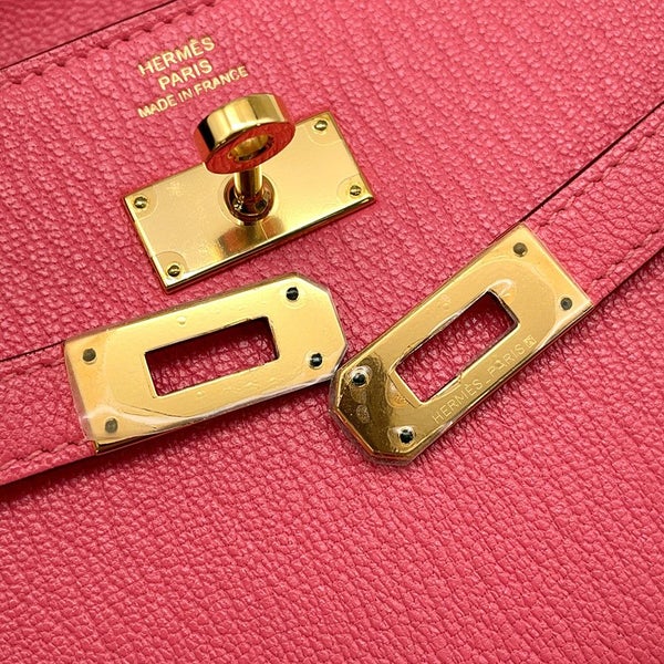 エルメス 長財布 ケリーウォレット ロング ローズリップスティック/ゴールド金具 シェブルミゾル X刻印