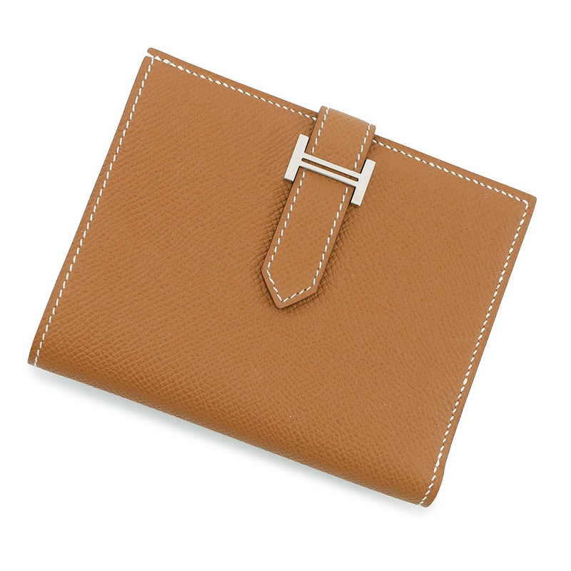 エルメス 二つ折り財布 ベアンコンパクト ゴールド/シルバー金具 エプソン W刻印 財布