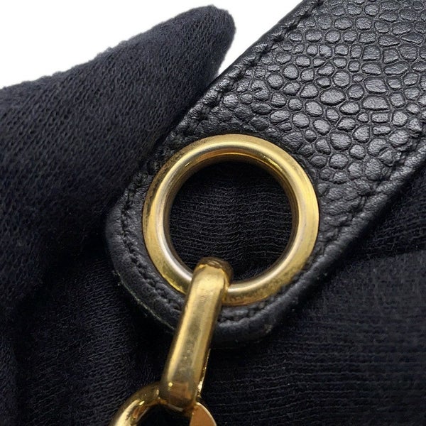 シャネル チェーンショルダーバッグ マトラッセ バニティバッグ キャビアスキン CHANEL バッグ 黒