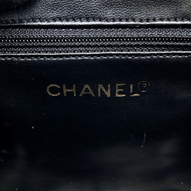 シャネル チェーンショルダーバッグ マトラッセ バニティバッグ キャビアスキン CHANEL バッグ 黒