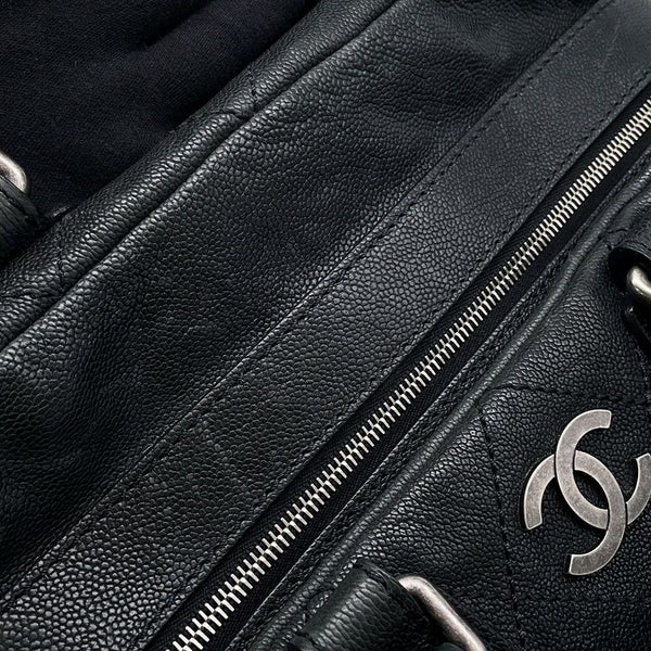シャネル ボストンバッグ ワイルドステッチ マトラッセ ココマーク キャビアスキン A33045 CHANEL バッグ 黒